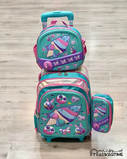[FL-24113-1 ] ICE CREAM  3PCS TROLLY SCHOOL BAG SET
