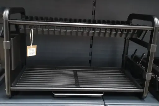 [JUL-JU1051 ] ALUMINUM DISH RACK-BLACKL609*W267*H342MM 