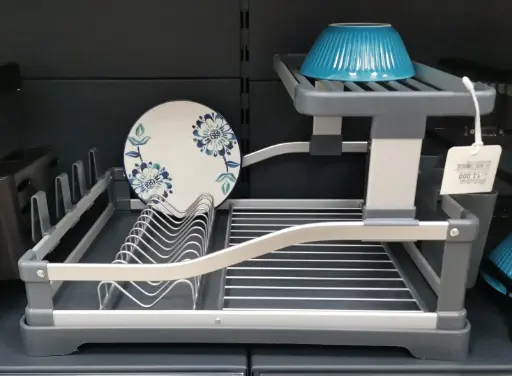 [JUL-JU1052 ] ALUMINUM DISH RACK-GRAYL532*W368*H265MM 