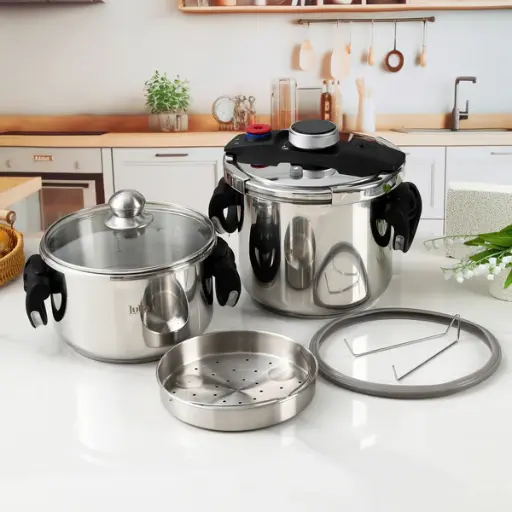 [JUL-JU1233 ] STAINLESS STEEL PRESSURE COOKER 22CM-5L&7L
