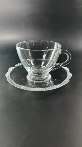 [SJ-GH935] GLASS CUP AND SAUCER SET