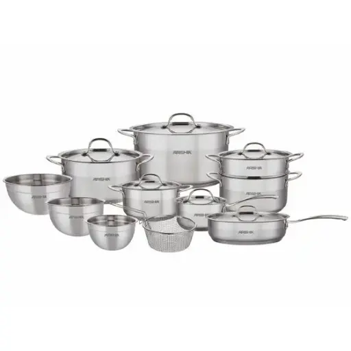 [JR-SS339-3642] ARSHIA 17PCS S/S COOKWARE SET