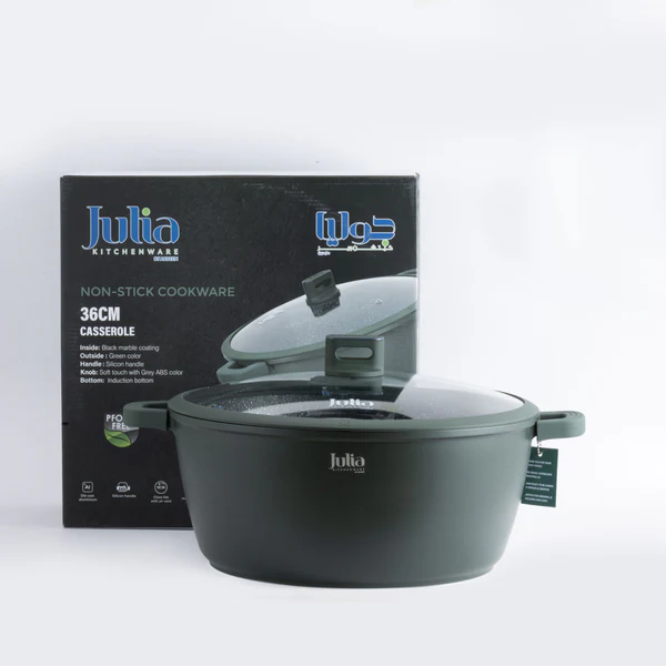 [JUL-JU1012] ELITE-PRO CASSEROLE WITH LID 36CM-
GREEN