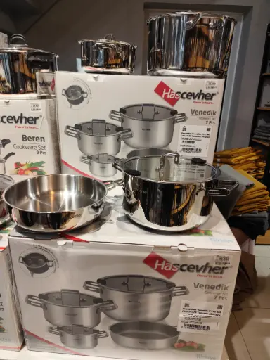 [JR-HAS-164] Hascevher Venedik 7 Pcs Set (18/24/28 Pot /24Frypan) 