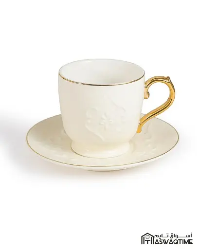 [ROS-83000]  ROSE 12 PCS MILK SET 6 MILK CUPS+ 6 SAUCERS            CR-624-MLK-A01