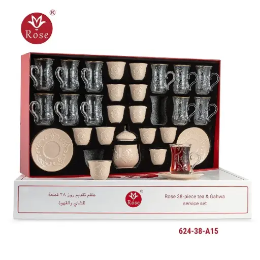 [ROS-83009] ROSE 38PCS TEA AND GAHWA SERVICE SET CR-624-38-A15