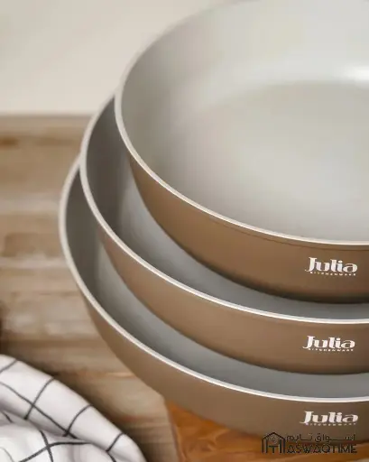 [JUL-JU1048 ] JULIA ELITE-PROF ROUND FORGED PAN SET 3 PIECES-BROWN 
