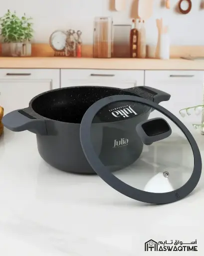 [JUL-JU1159 ] JULIA ELITE-EDGE CASSEROLE WITH LID 20CM GRAY 