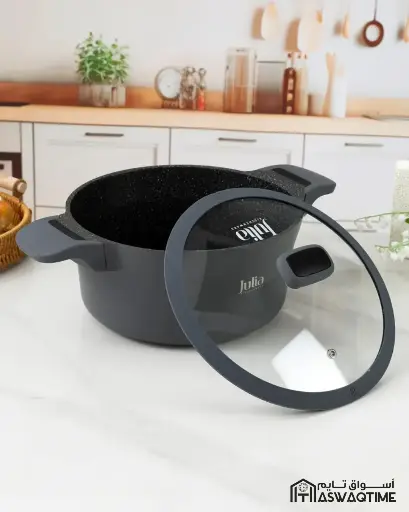 [JUL-JU1160 ] JULIA ELITE-EDGE CASSEROLE WITH LID 24CM GRAY 