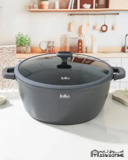 [JUL-JU1219 ] JULIA ELITE-EDGE CASSEROLE WITH LID 36CM GRAY 