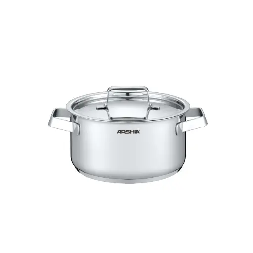 [JR-SS768-3663] ARSHIA STEEL CASSEROLE W/ S.S LID 22x11CM