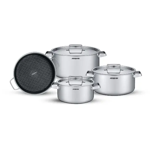 [JR-SS272-3714] ARSHIA TRI-PLY SS 8PCS COOKWARE SET